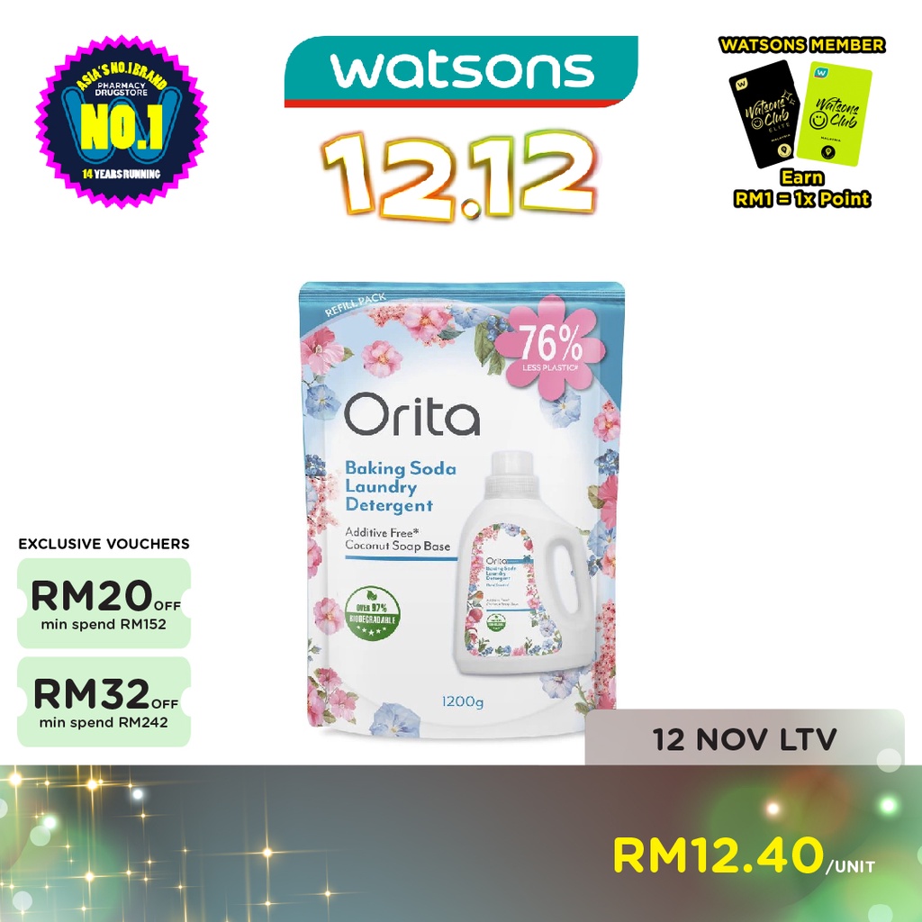 ORITA Baking Soda Laundry Detergent Refill Pack 1200g Shopee Malaysia