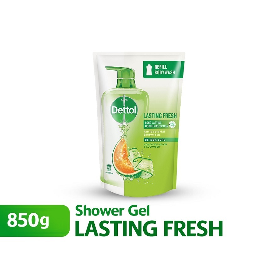 DETTOL Body Wash Refill Lasting Fresh Honeydew Melon & Cucumber 850g