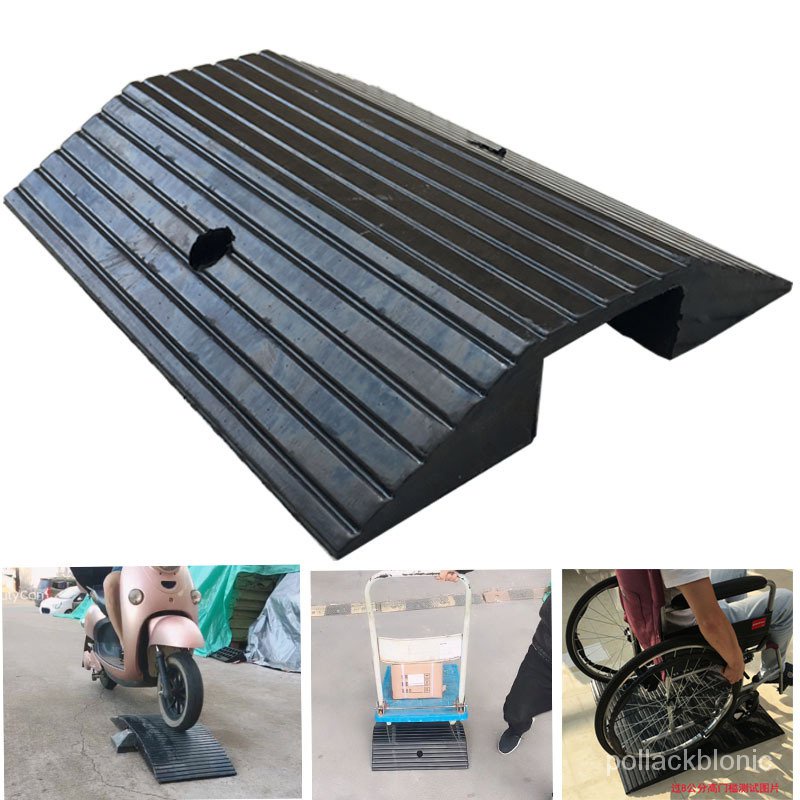HY/🌳Portable Wheelchair Uphill Pad Bridge Type Rubber Slope Road Step