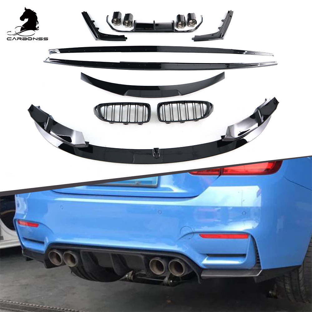 Plastic ABS M-Performance Body Kits Front Bumper Splitter Lip Rear ...