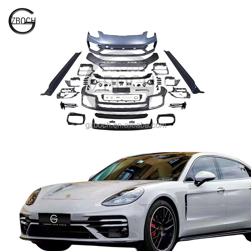 Turbo body kits for Porsche Panamera 971 facelift Turbo car bumpers front rear lip car grill car
