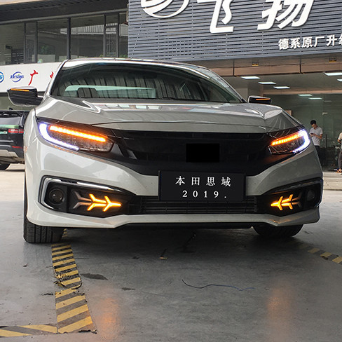 For Honda Civic 10th 2019 LED Headlight Brow Eyebrow Daytime Running ...