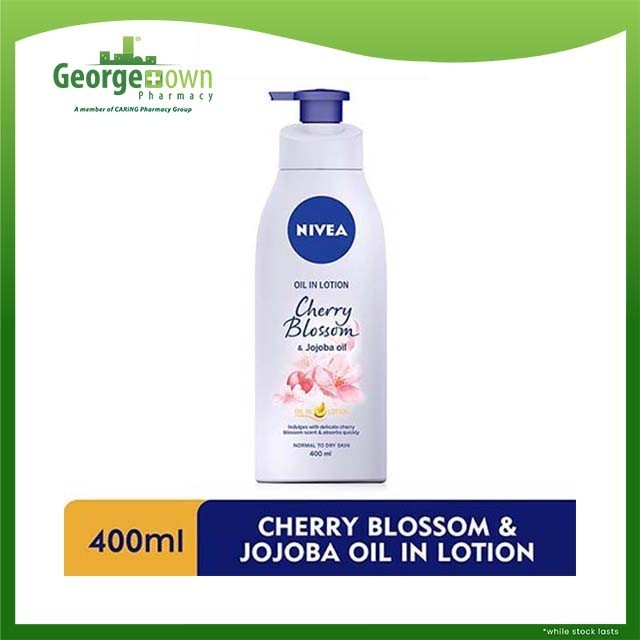 NIVEA BODY OIL IN LOTION CHERRY BLOSSOM & JOJOBA OIL 400ML | Shopee ...