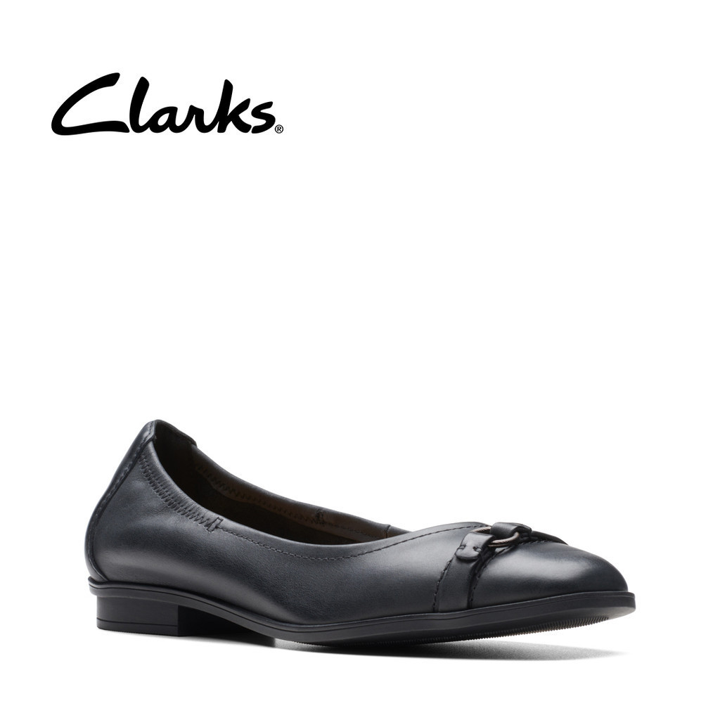 Clarks Womens Lyrical Sky Ballet Shoes Black Leather Shopee Malaysia