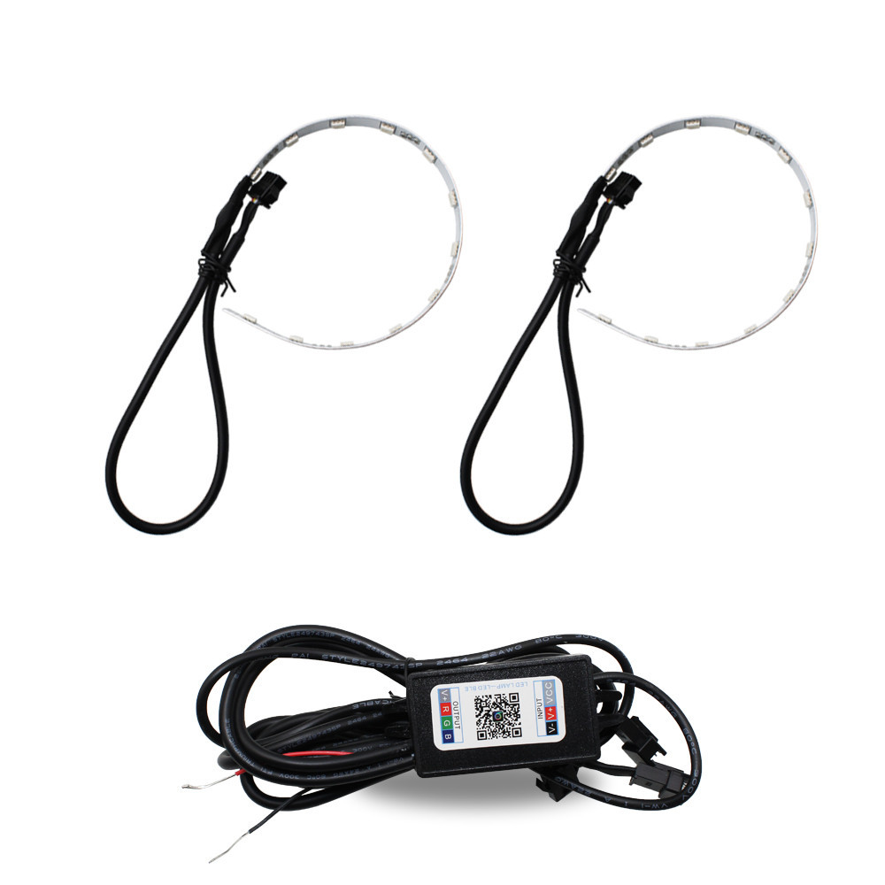 TAOCHIS Auto LED Ring Optical Guide Headlights APP RGB demon eyes ...