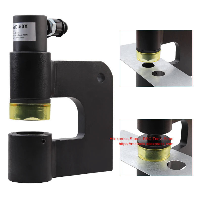 SYD-50X Hydraulic Cable Bridge Hole Punch Down Tools Throat Depth 110mm ...