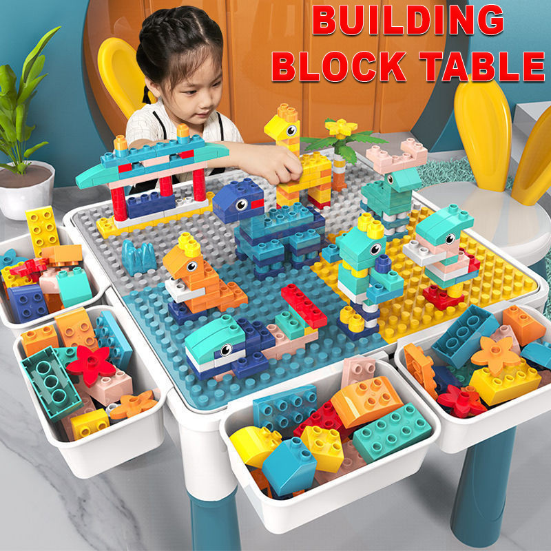 New Multifunctional building block table for kids Meja Mainan Kanak ...