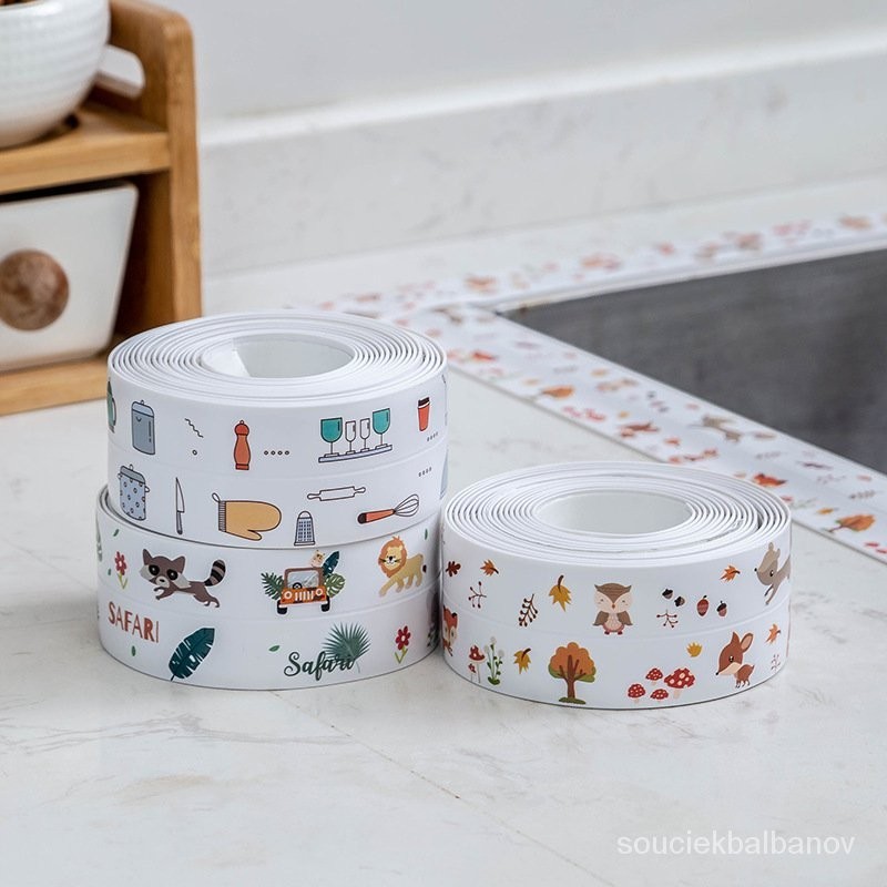 KY-6Home Kitchen and Bathroom Water Stickers Corner Line Waterproof ...