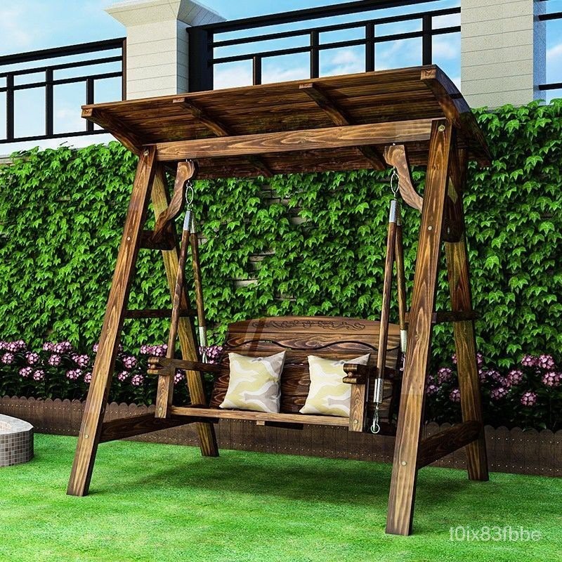 Get 10% coupon+a gift】d Wood Swing Outdoor Rocking Chair Family ...