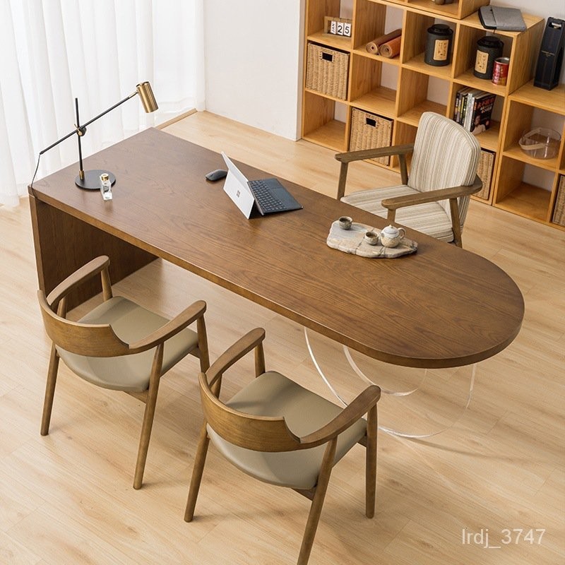 HY-6/Solid Wood Desk White Wax Creative Computer Desk Special-Shaped ...