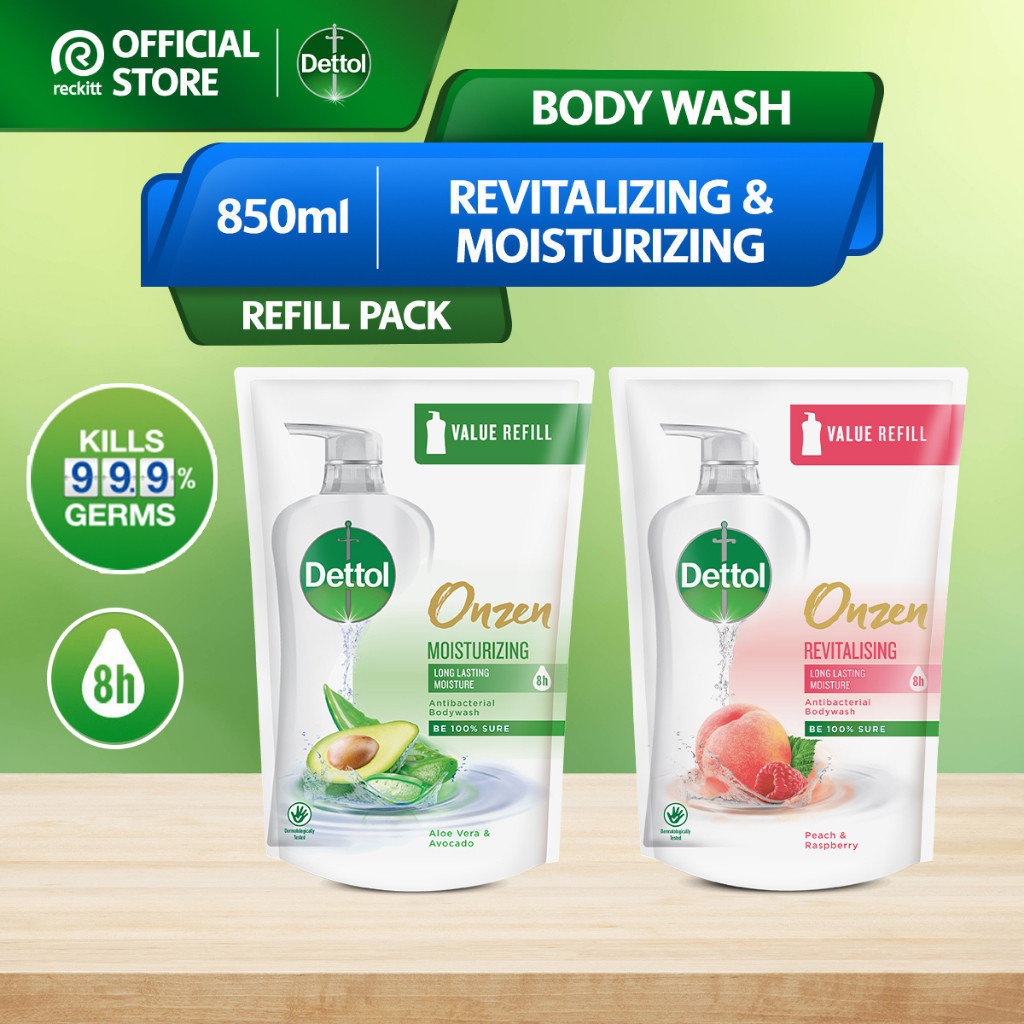 Dettol Onzen Shower Gel/Antibacterial Body Wash Onzen Refill Pouch ...