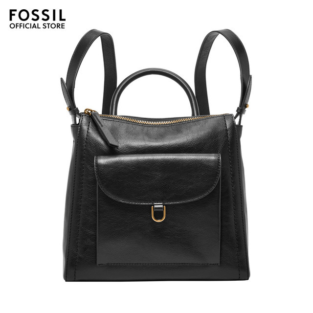 Fossil Female s Parker Backpack ZB1797001 Black Leather Shopee Malaysia