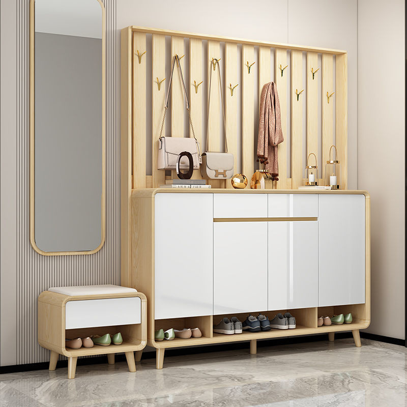 JY-H/New Chinese Style Solid Wood Home Shoe Cabinet Nordic Hallway Home ...