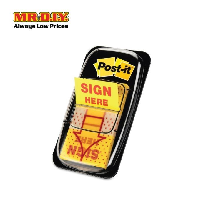 3M Removable Post-It Tape Flag Sign Here (105 x 75 x 15mm) | Shopee ...