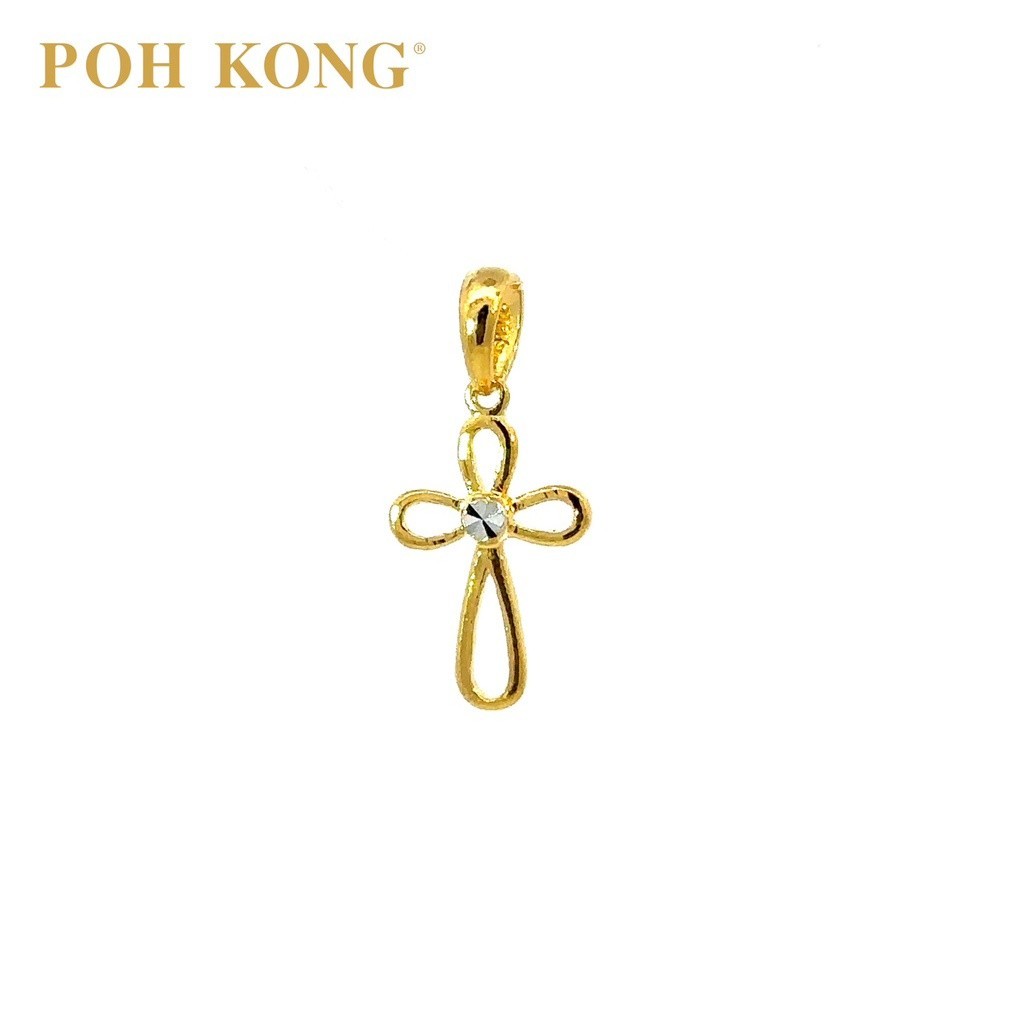 POH KONG 916 22K Pure Yellow Gold Exquisite Refined Cross Pendant Shopee Malaysia