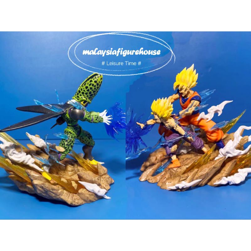 🔥READY STOCK🔥23CM DRAGON BALL SKY TOP GOKU GOHAN VS CELL COPY RESIN GK ...