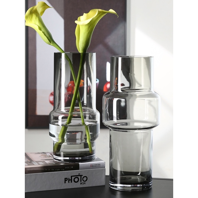 Creative Japanese Transparent Glass Vase Living Room Flower Arrangement Light Luxury Modern