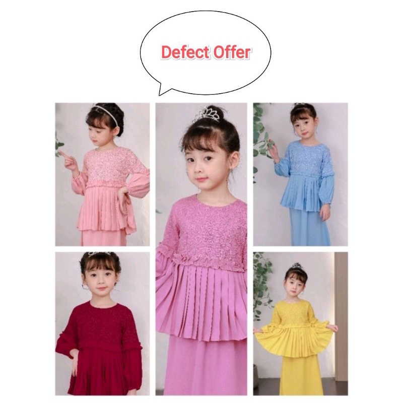 Set Lace Lengan Raffle kanak-kanak (defect material) | Shopee Malaysia