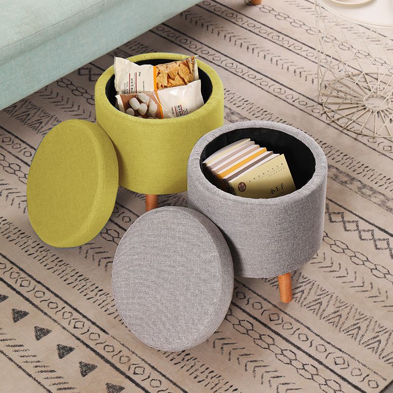 HY& Household Low Stool Fabric Sofa Stool round Stool Minimalist