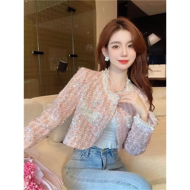 2024 Fashion Korean Style Crop Top Long Sleeve Jacket Female Design Slim Fit Short Jacket Spring Autumn Shopee Malaysia