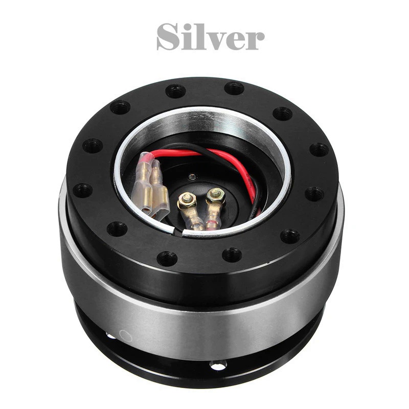 Universal Steering Wheel Quick Release Hub Adapter – 6-Hole Snap Off Boss Kit In Black