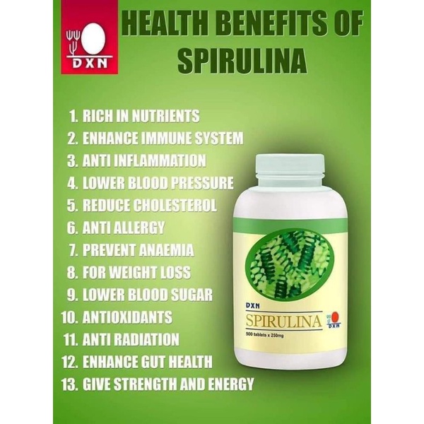 DXN SPIRULINA 1500 Tablets ( 300 × 5 bottles ) Shopee Malaysia