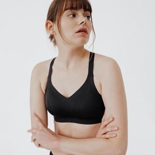 CLASSIC PADDED RUNNING CROP TOP - BLACK - Decathlon