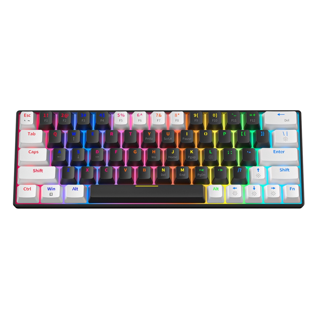 Zifriend KA646 Mechanical Keyboard Swappable Rainbow backlight Gaming ...