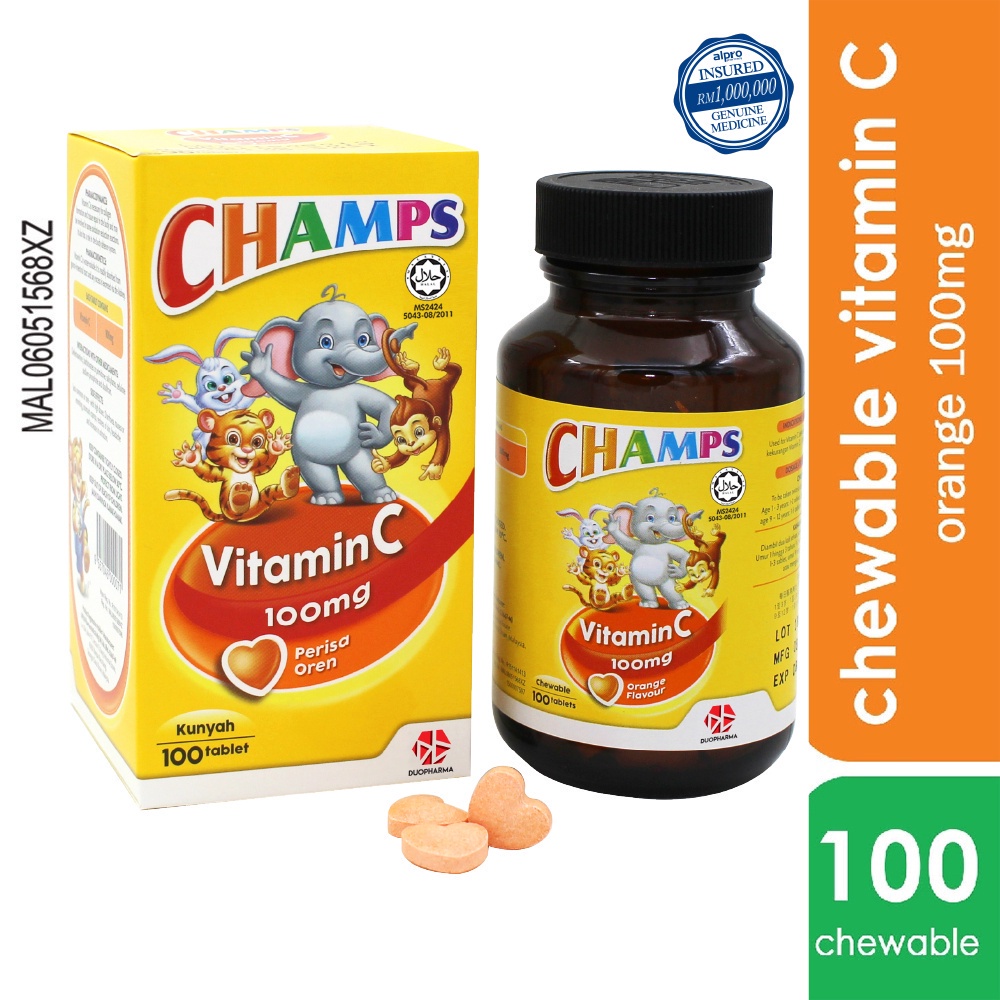 Champs Vitamin C Chewable Tablets Orange (100mg/100s) Shopee Malaysia