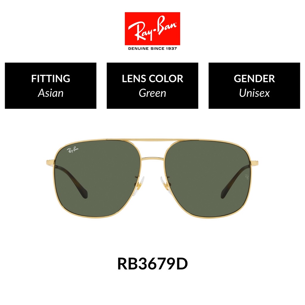 Ray-Ban RB3679D 001/71 Unisex Asian Design Sunglasses Size 60mm ...