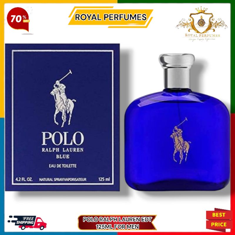 💯 ORI ( DUTY FREE ) POLO RALPH LAUREN BLUE EDT 125ML FOR MEN MINYAK ...