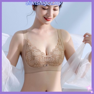 Cheap Ultra-thin Lace Sexy Thin Cotton Cup Plump Big Push Up Sexy Gathering  Bra Large Without Steel Ring