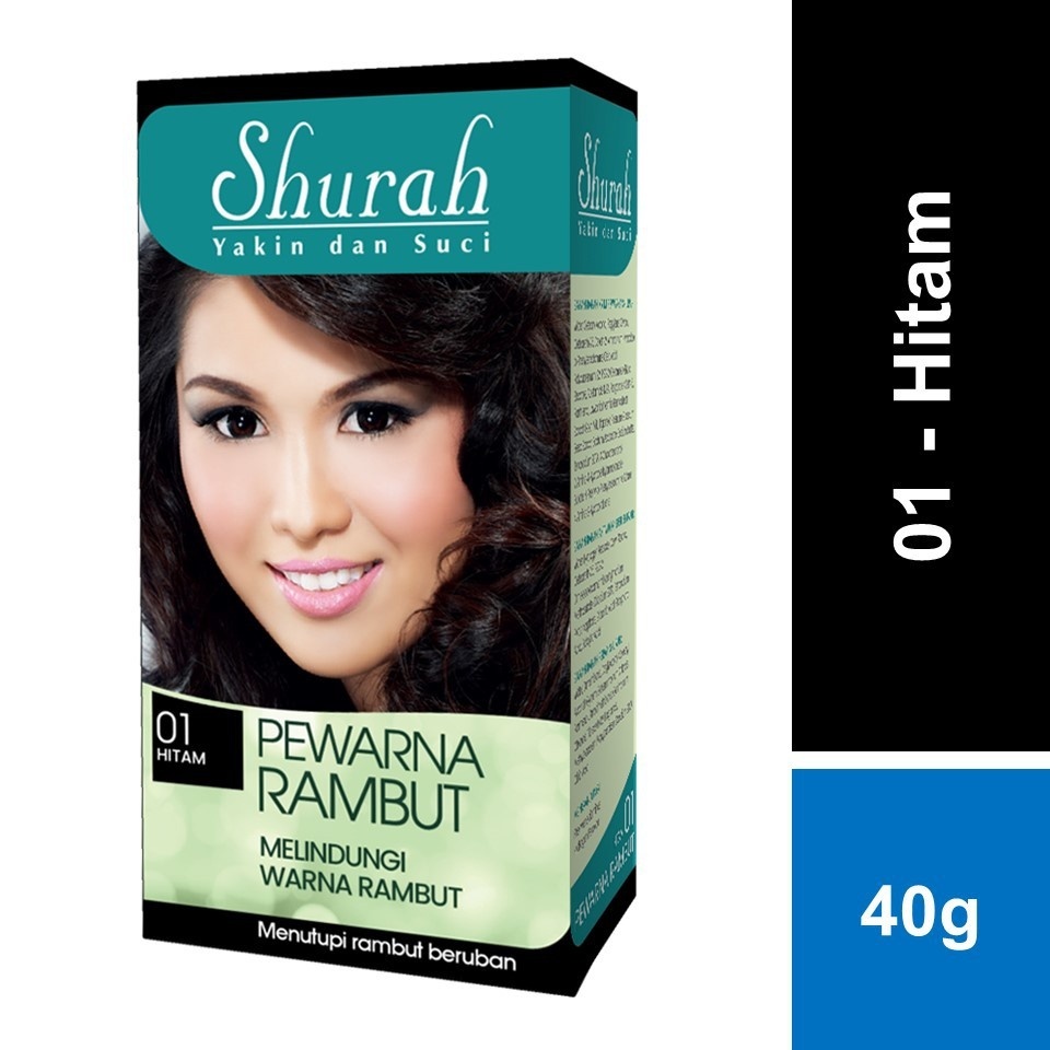 Shurah Pewarna Rambut 01 Hitam 40g | Shopee Malaysia