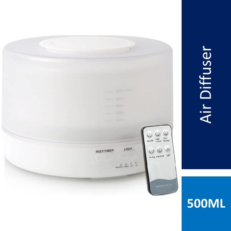500ML Aroma Aromatherapy Diffuser LED Oil Ultrasonic Air Humidifier Purifier - White