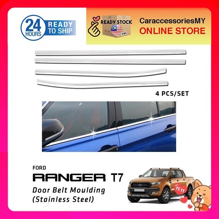 Ford Ranger T6/T7 Chrome Window Trim Lining Door Belt Moulding ...