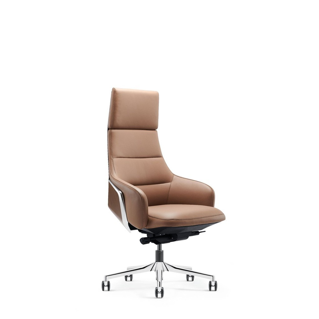 ST⛵Modern Minimalist Cowhide Executive Chair Spinning Lift Home Study