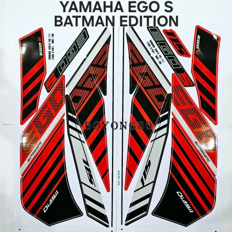 YAMAHA EGO S 110 CUSTOM DESIGN BATMAN EDITION BODY STICKER ( READY ...