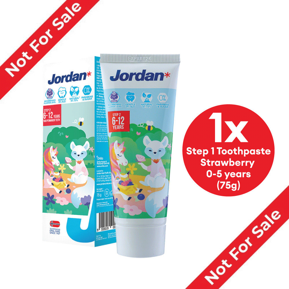 Jordan Toothpaste Step 1 For 0-5 Years - Strawberry (75g) [Not For Sale ...