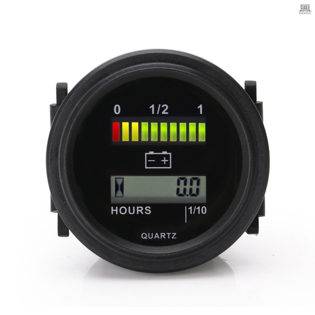 Digital Lcd Hour Meter with led battery indicator Gauge 12V 24V 36V 48V ...
