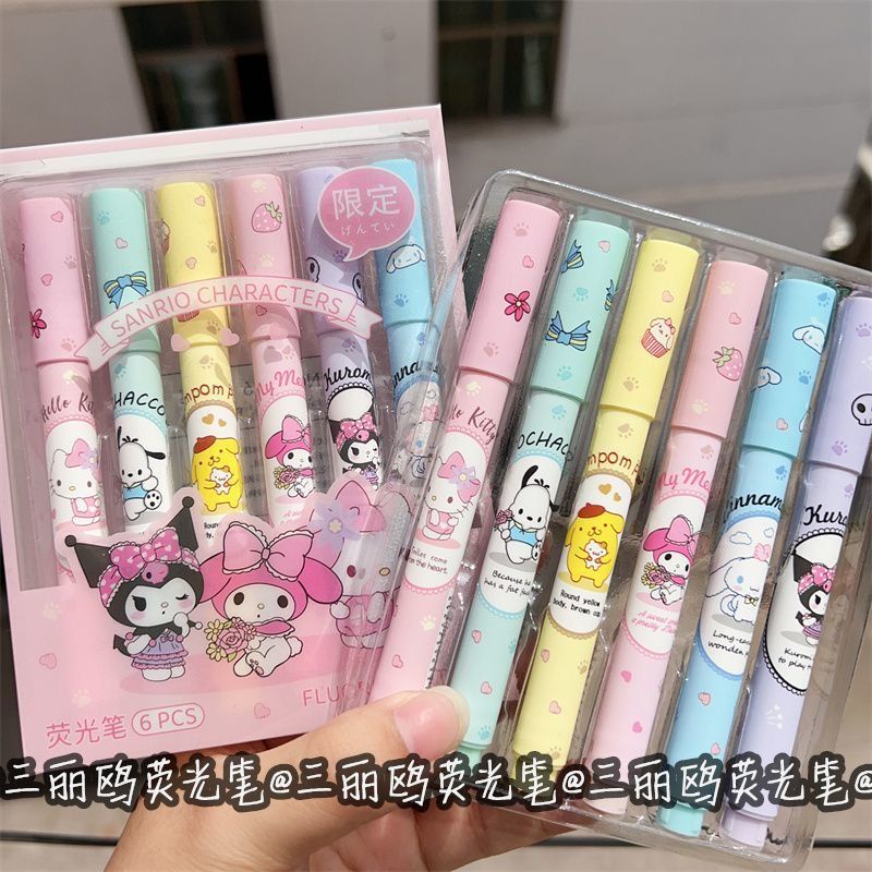 Highlighter Sanrio Kuromi Marker Pen Cinnamon Dog Soft Tip Notes ...