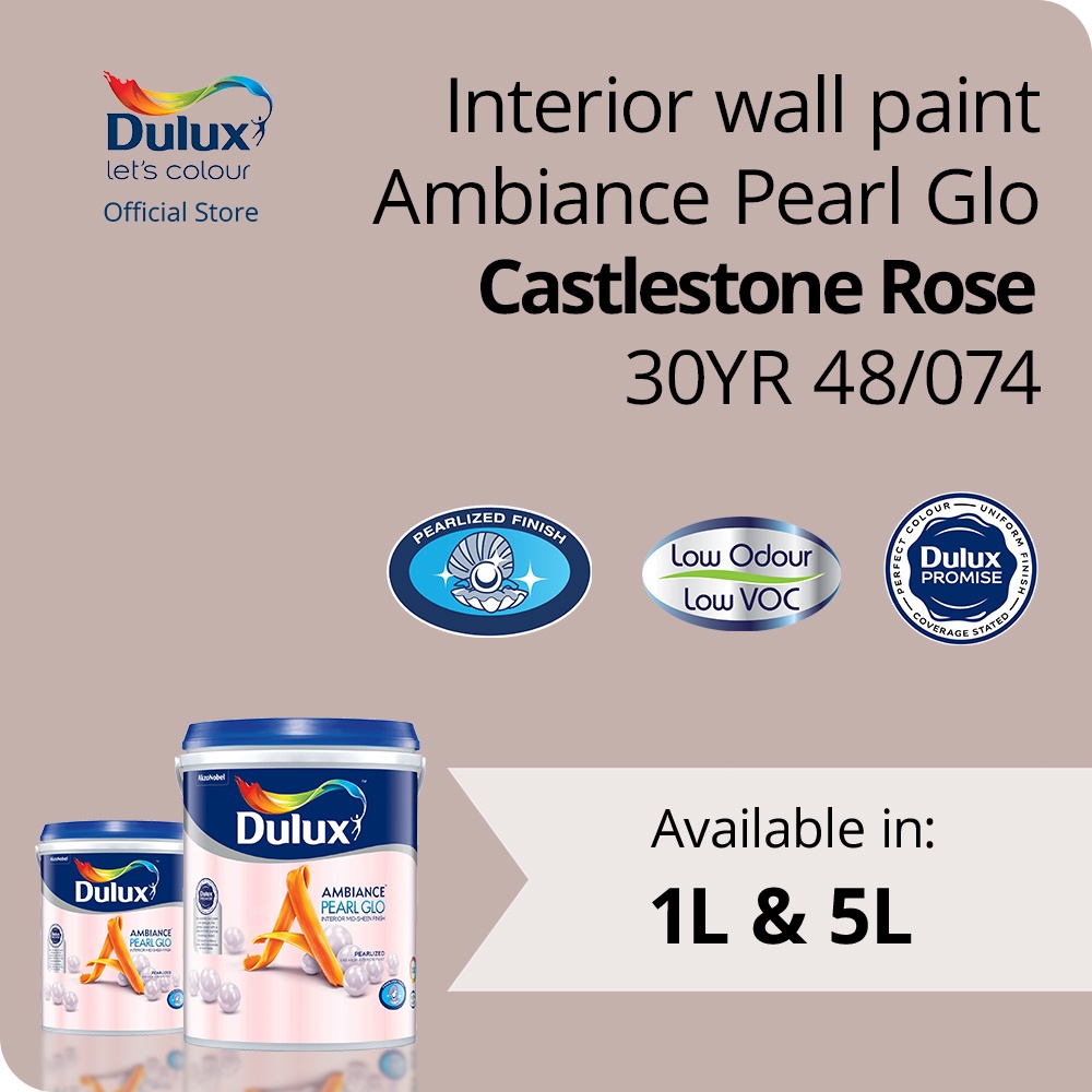 Dulux Ambiance Pearl Glo Castlestone Rose (30YR 48/074) (Low Odour