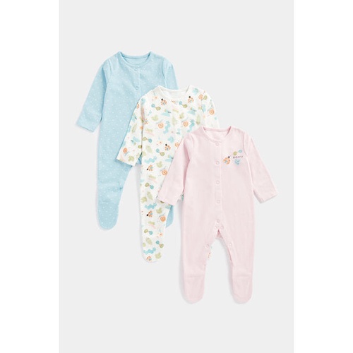 Mothercare In the Garden Sleepsuits - 3 Pack | Shopee Malaysia