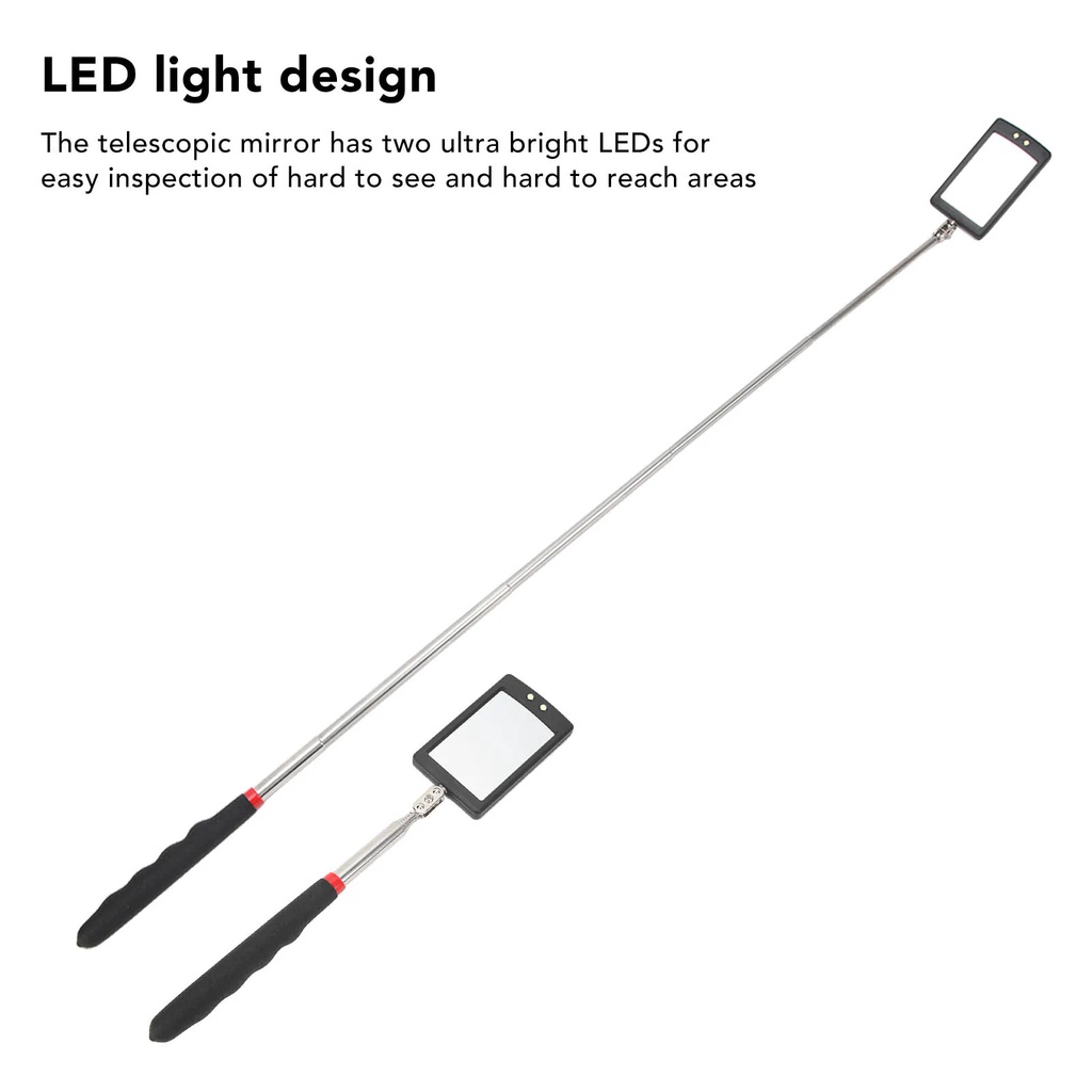 Telescopic LED Lighted Flexible Inspection Mirror LED Lighted 360 Degree Swivel for Automotive