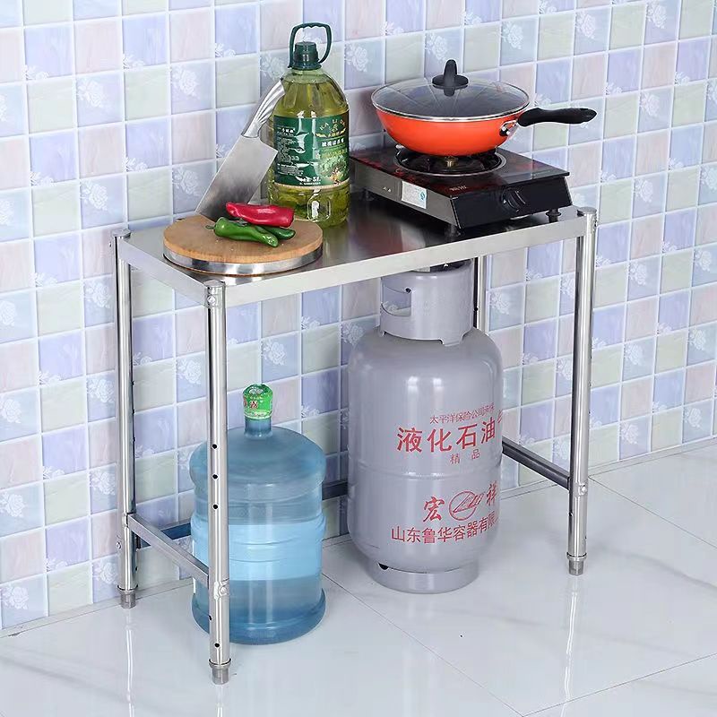 Single-Layer Countertop Stainless Steel Kitchen Storage Rack Cooking ...