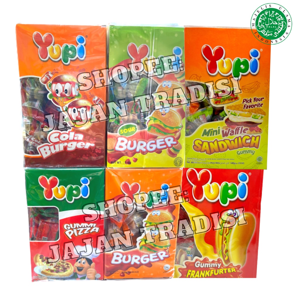 YUPI GUMMY CANDY [7G x 72PCS] YUPI BURGER/ YUPI PIZZA/ YUPI MINI ...