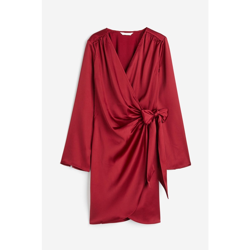 H&m satin cheap wrap dress