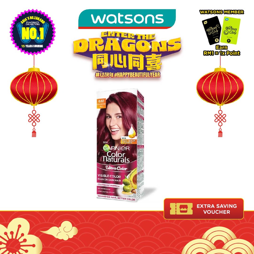 GARNIER HAIR COLOR Ultra Color 6.62 Cranberry Red 1S Shopee Malaysia