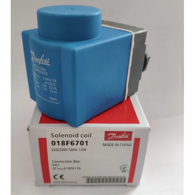 Bobine Solénoïde Danfoss 018F6702 - 240V AC, 10W, Neuf