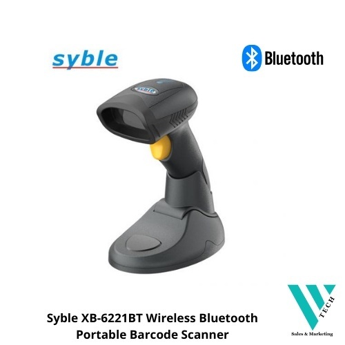 Syble XB-6221BT Wireless Bluetooth Portable Barcode Scanner (QR Code/1D ...
