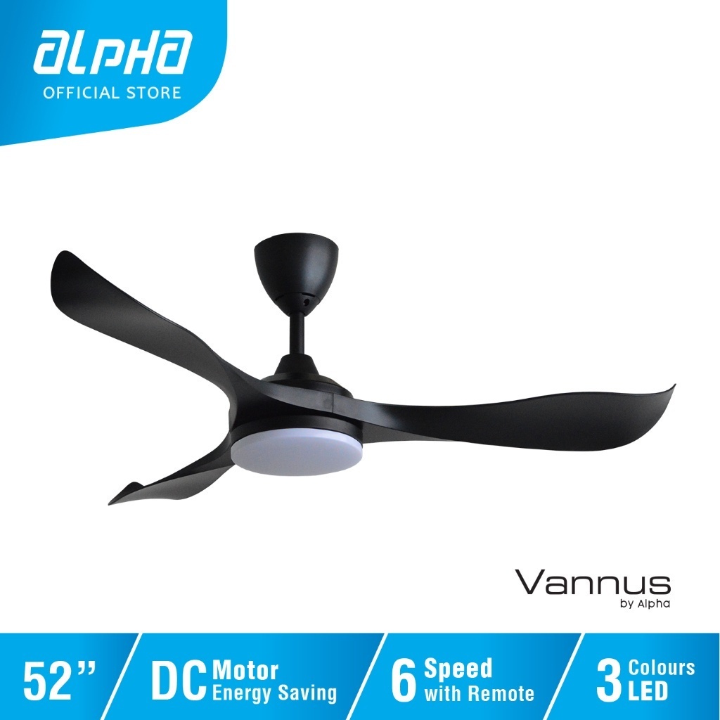 ALPHA Vannus VC2 LED 3B DC Motor Ceiling Fan with 3 Blades 6 Speed ...